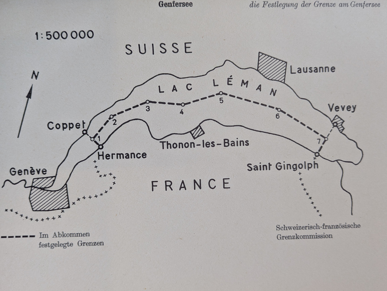 Ligne-frontière polygonale de six côtés suivant la convention de 1953 [BBl 1953 III 71]